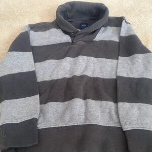 Boys GAP Charcoal and Light Gray Striped Sweater,Size Small